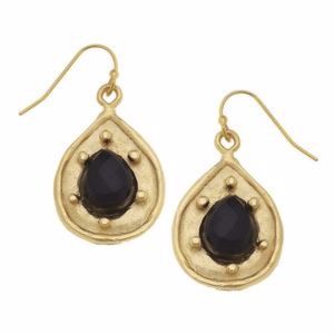 COPY - Susan Shaw STONE TEARDROP EARRINGS